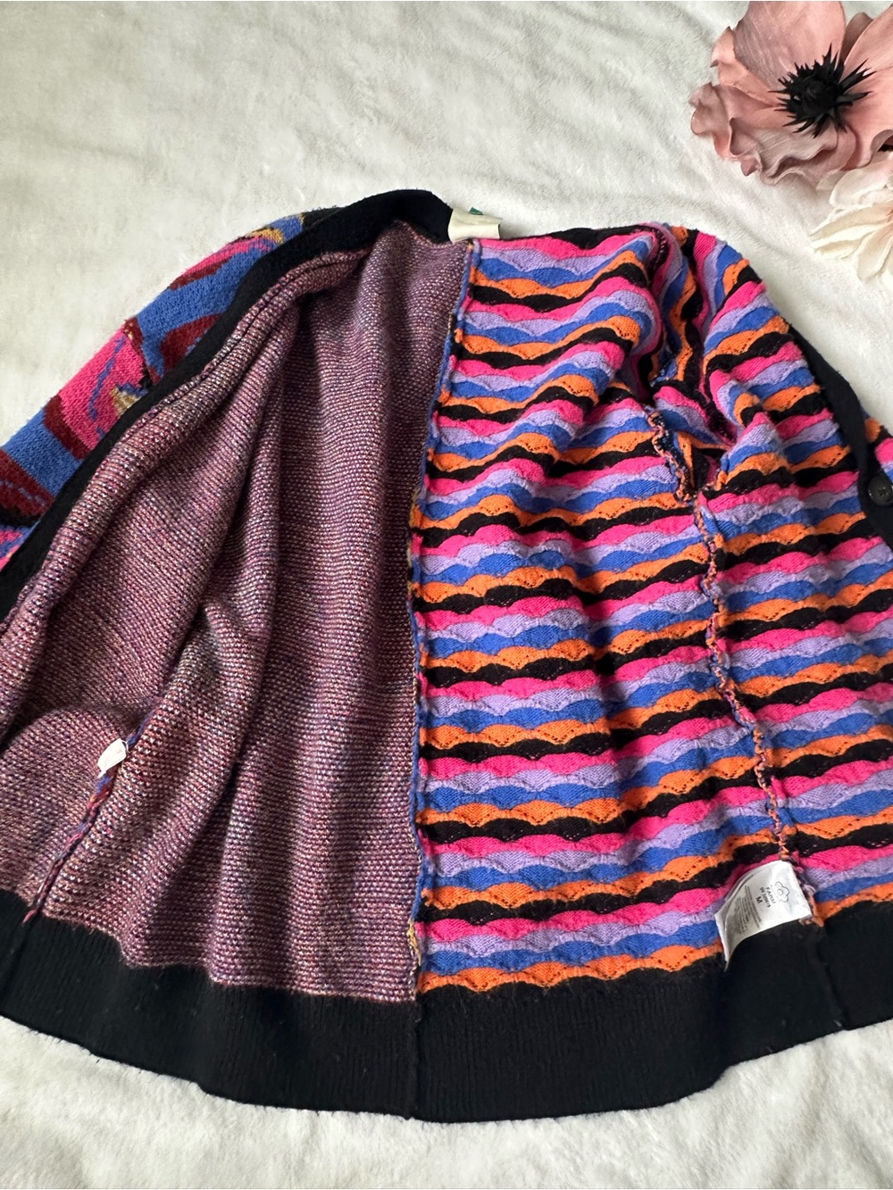 Farm Rio Mixed Mushrooms Knit Cardigan Medium - Picture 11 of 15